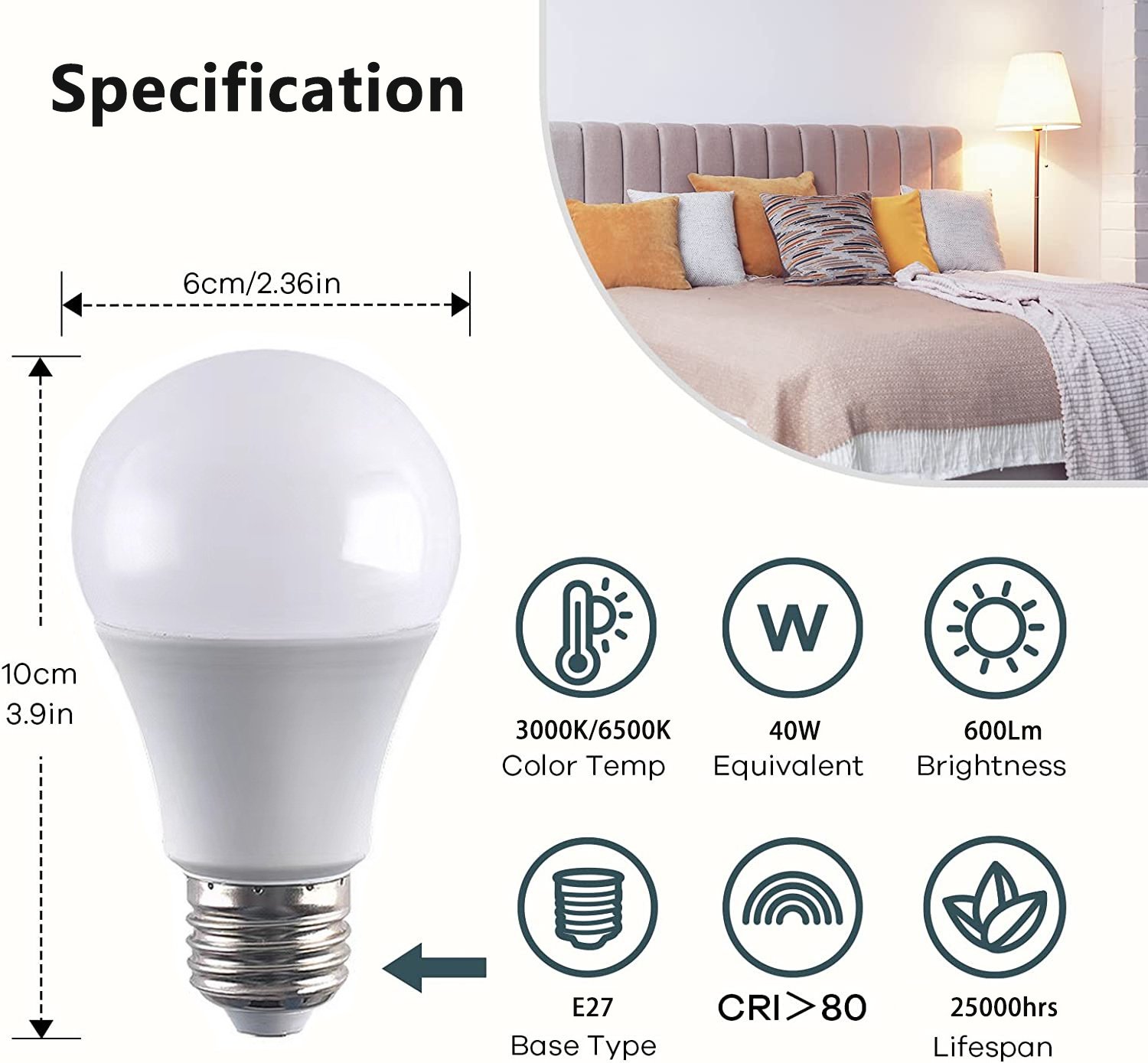 ALICSD Cheap Led Light Bulbs 3W 5W 7W 9W 12W 15W 18W 22W E26 Medium Base Non-Dimmable Energy Saving LED Bulb