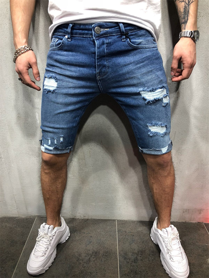 Gingtton Casual Short Jeans Men Brass Slim Taper Trousers Cheaper Man Jeans Streetwear Denim Pants For Man