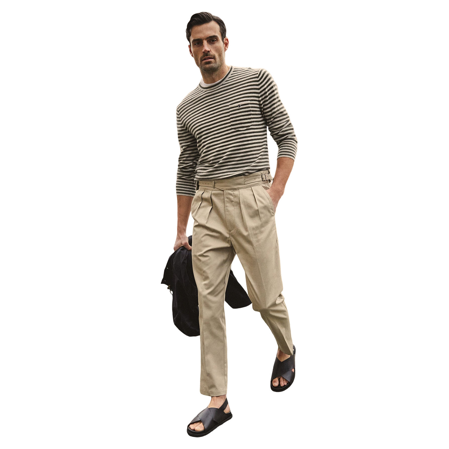 Custom Pinstripe Wholesale Classic Solid Color Formal Men's Chino Linen Gurkha Pants