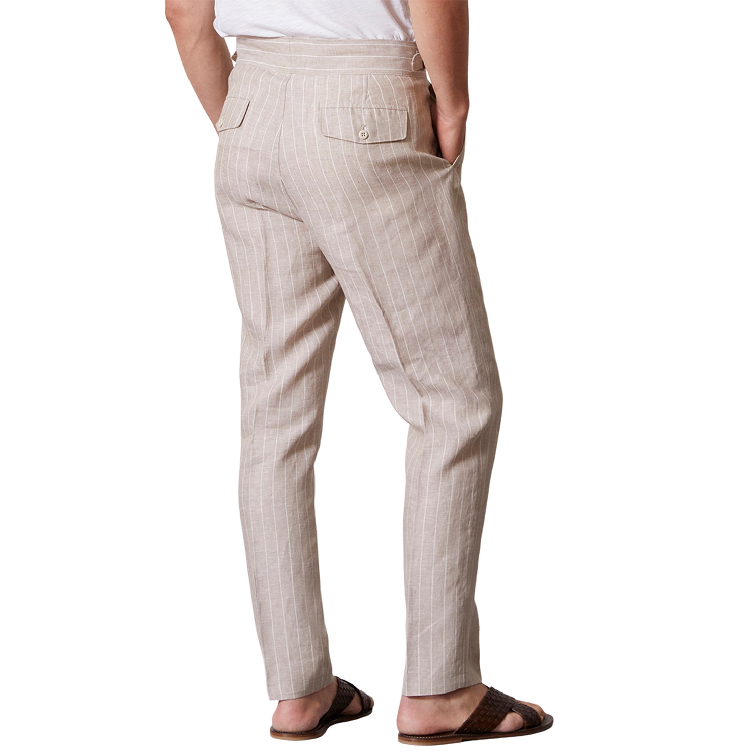 Custom Formal Pinstripe Desgin Wholesale Low MOQ Loose Men's Chino Linen Gurkha Pants