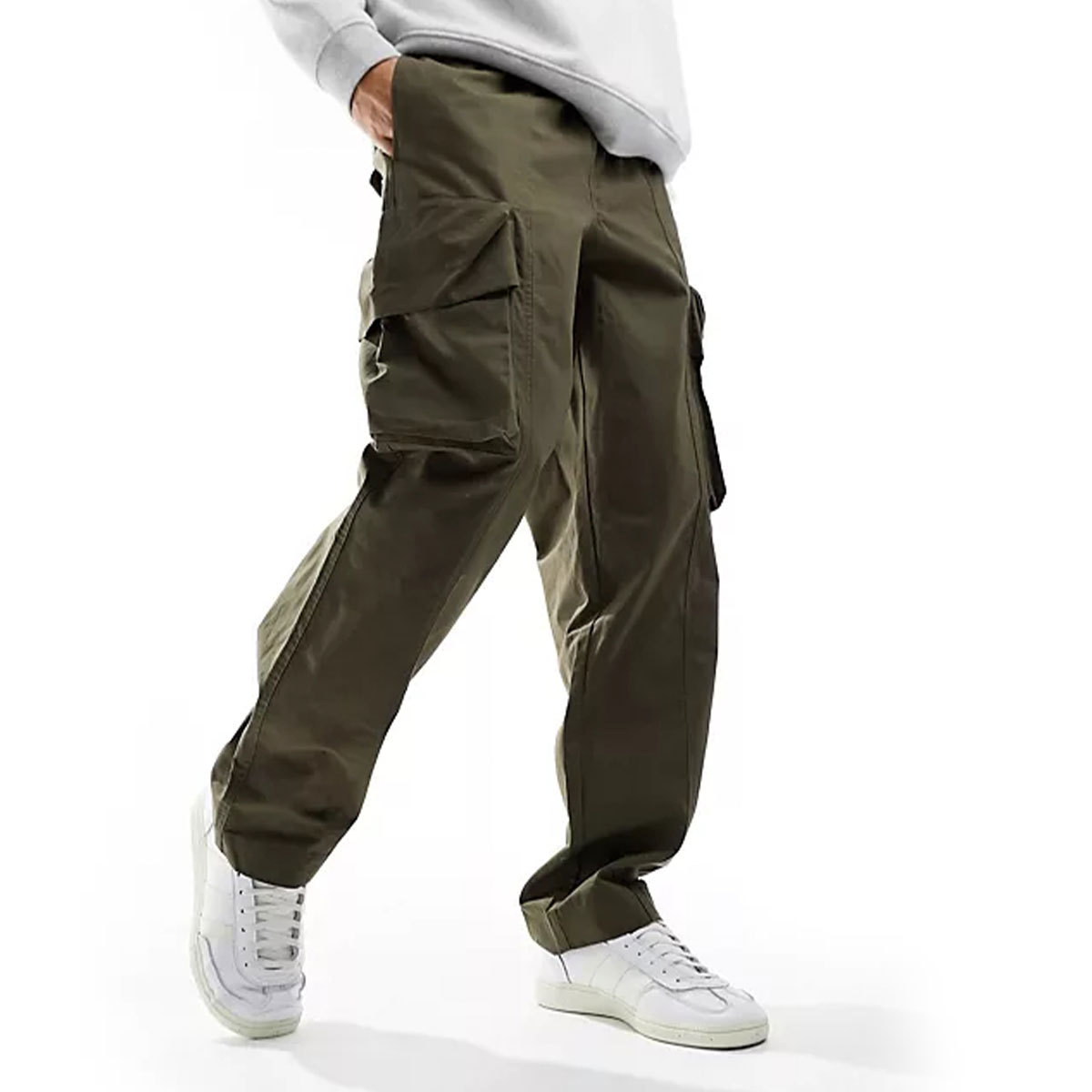 Custom Black Elastic Waistband Outdoor Tactical Pants Khaki cargo Pants Men