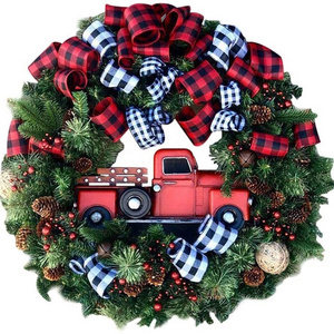 Amazon Hot Sale Christmas Decoration Door Hanging Wreath Truck Pine Nut Christmas Garland Christmas Wreath