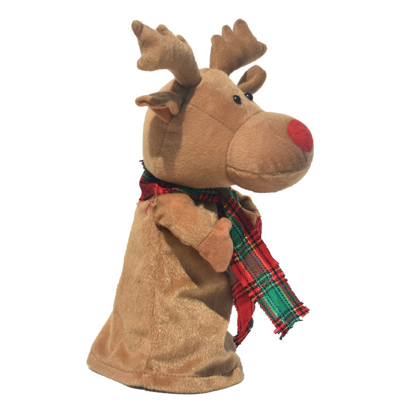 Children's toys cute doll Electric Music Rotating Deer Rudolph Ornament Christmas Gift Plush Doll