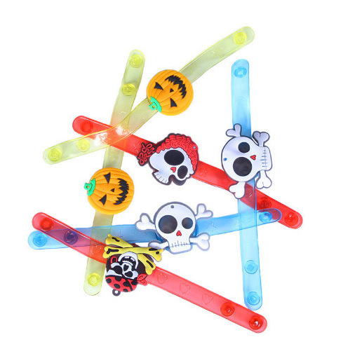 2024 Party Supplies Halloween Decorations Glow Led Bracelet Luminous Cartoon Light Up Wristband Children's Gifts Toys