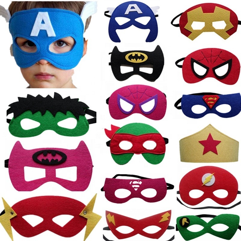 2025 New Costume Carton Paper Children's Heroes Birthday Gift Party Kids Mask Halloween Mask for Kids Halloween Costume Kids