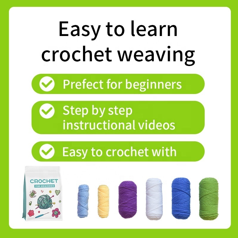 Wool Yarn DIY Crochet Kit Animal Owl Frog Penguin Beginners Full Needlework Crochet Starter Kit For Beginners Crochet Kit