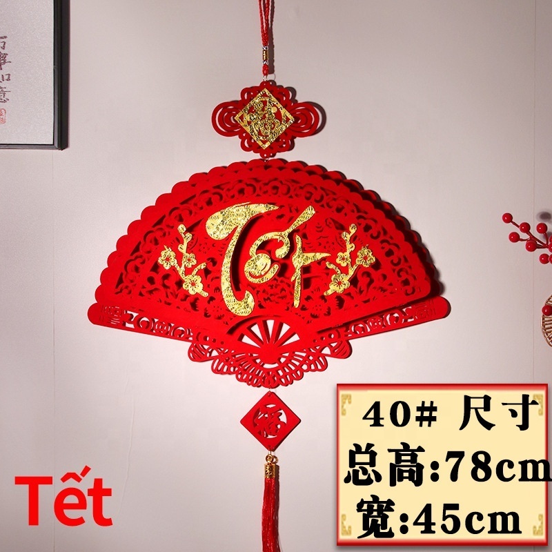 Chinese New Year Spring Festival Couplets Decorations Ornaments Red Chinese Pendant Traditional Lucky Hanging Decor