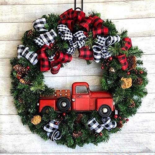 Amazon Hot Sale Christmas Decoration Door Hanging Wreath Truck Pine Nut Christmas Garland Christmas Wreath