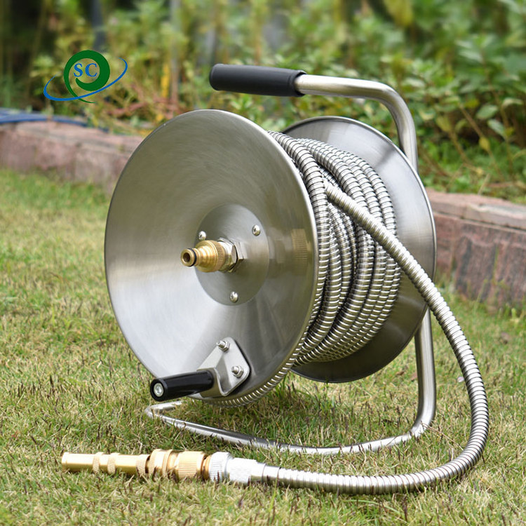 50m high pressure hose coiler stainless steel Explosion-proof water Hose Pipe Reel