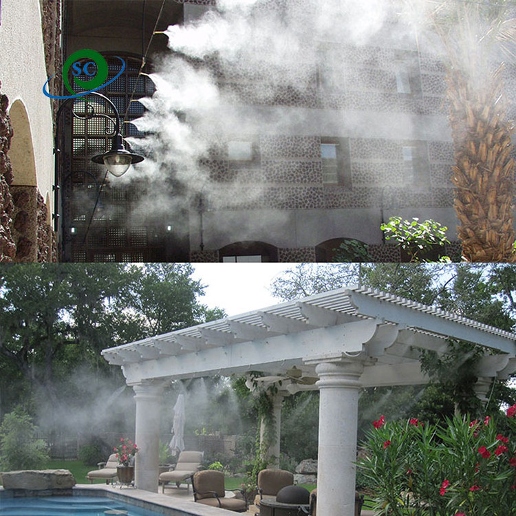 cooled spray and humidity high pressure fog with pump greenhouse mist automatic irrigation outdoor misting cooling system