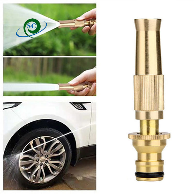 1/2'' Twist Water Jet Hose Brass High Pressure Nozzle Water Spray Gun  for Car,Bike,Window