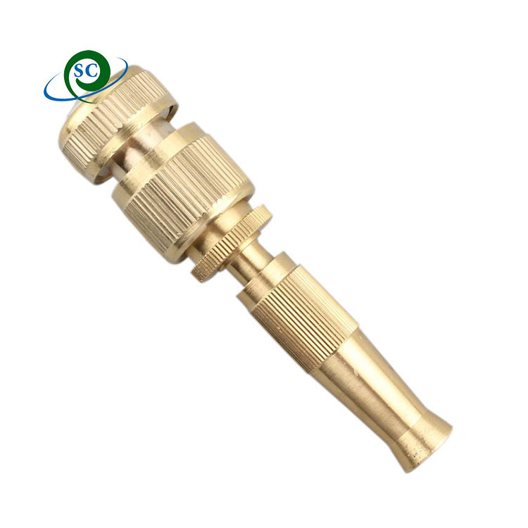 High pressure straight copper gun Garden brass Adjustable spray gun Hose Nozzle for car wash watering flower