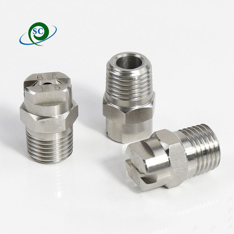 CS high pressure stainless steel 1/4 npt industrial vee jet water spray nozzle flat fan spray nozzle