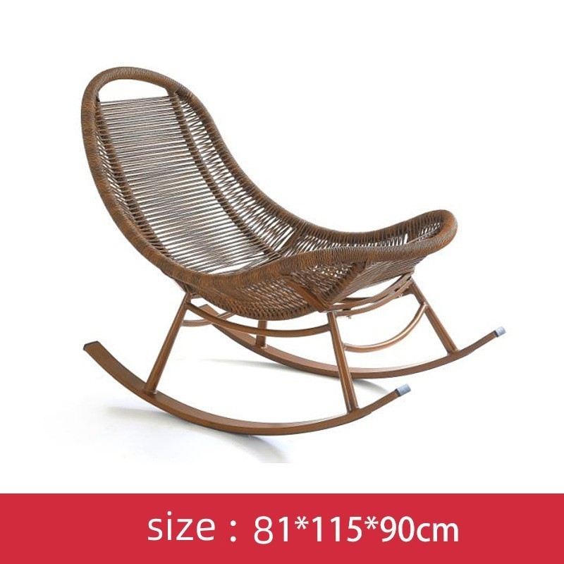 Modern Patio Leisure Outdoor Recliner  rattan rocking chair  Patio Wicker Rattan Rocking Chair Aluminum lazy lounge chair