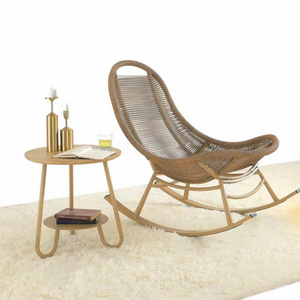 Modern Patio Leisure Outdoor Recliner  rattan rocking chair  Patio Wicker Rattan Rocking Chair Aluminum lazy lounge chair