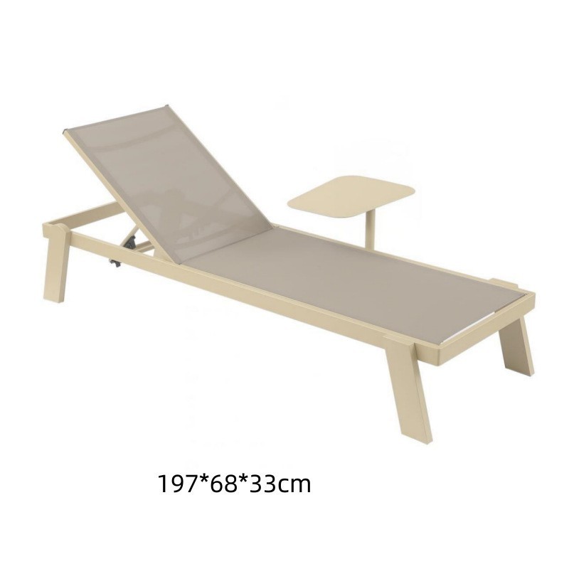 Outdoor Poolside Aluminum Chaise Patio Lounge Chaise Beach Sun Loungers New mesh swimming pool sun lounger garden furniture