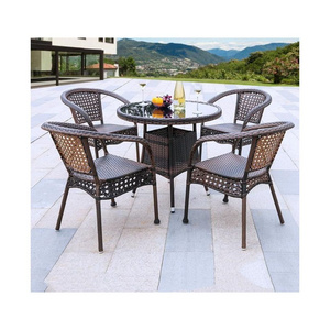 Fashion cheap leisure outdoor furniture high back patio rattan wicker dining garden chair