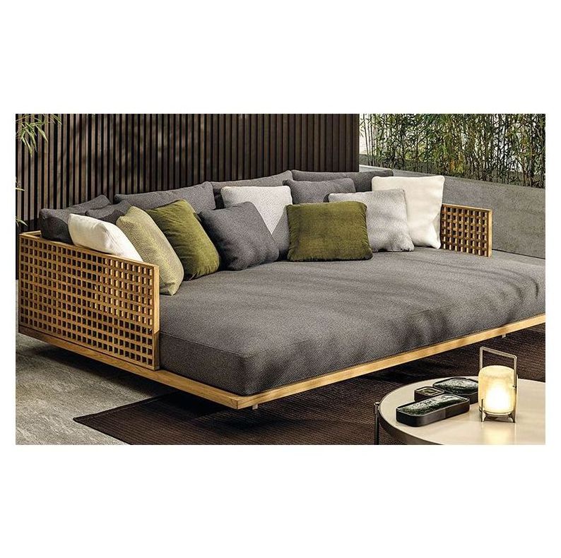 Patio set furniture solid wood daybed outdoor teak bed pool furniture