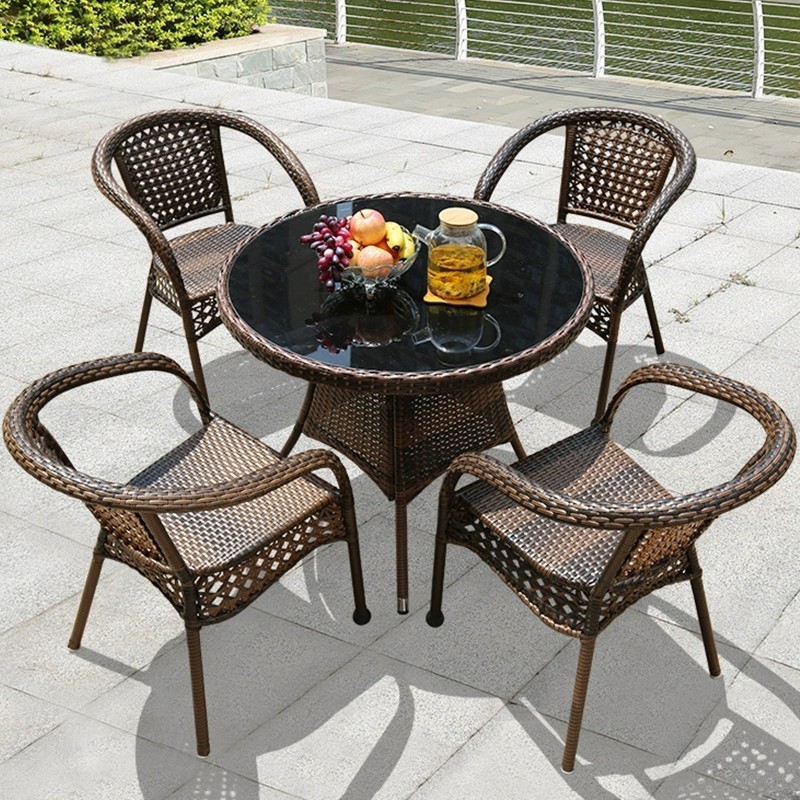 Fashion cheap leisure outdoor furniture high back patio rattan wicker dining garden chair