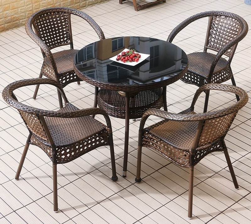 Fashion cheap leisure outdoor furniture high back patio rattan wicker dining garden chair