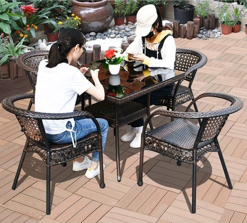 Fashion cheap leisure outdoor furniture high back patio rattan wicker dining garden chair