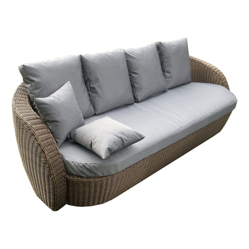 Outdoor Conversation Set Patio Furniture Manual Weaving Wicker Outside Sectional Sofa PE Rattan Couch with Coffee Table