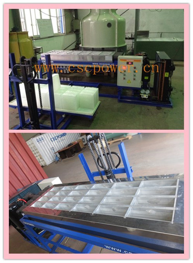 Solar Powered Ice Block Making Machine 1000kg Per Day Block Ice Maker 1Ton/24hours For Islands Commercial Ice Block Moulds