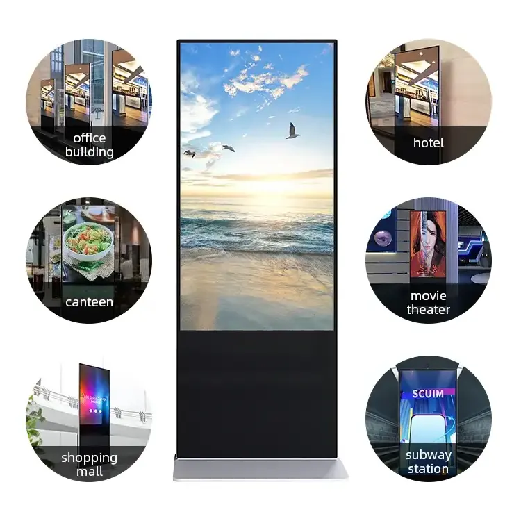 Floor Standing Indoor Lcd Advertising Display Touch Interactive Screens Ad Kiosk Stand Alone Digital Advertising Machine