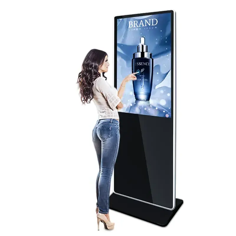 Floor Standing Indoor Lcd Advertising Display Touch Interactive Screens Ad Kiosk Stand Alone Digital Advertising Machine