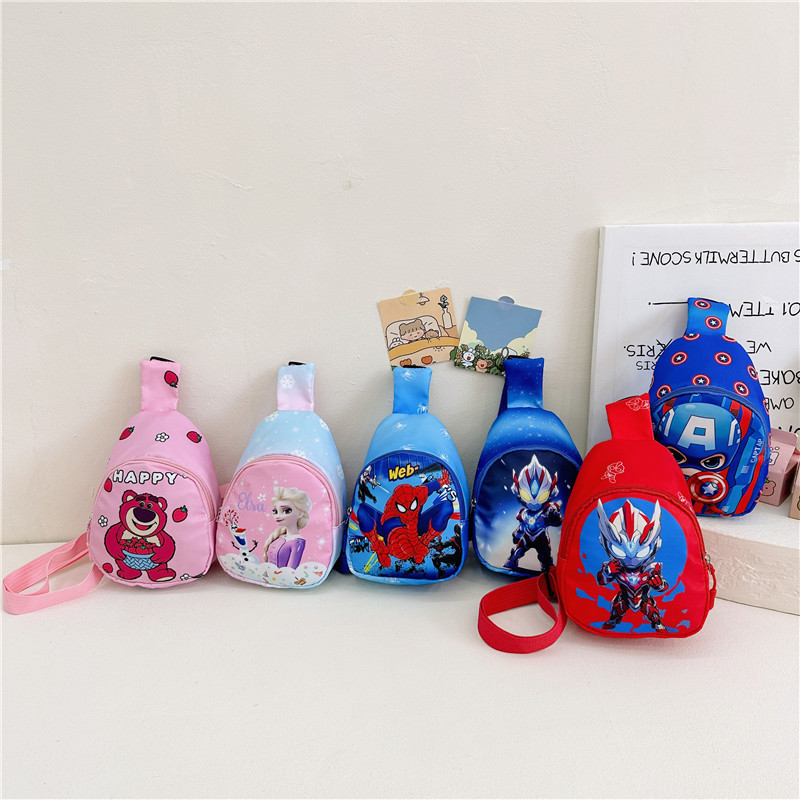 Kids Bags Cool Cartoon Marvel Spider Man Messenger Bag Astronaut Donald Daisy Backpack Wholesale Children's Chest Bag Gift