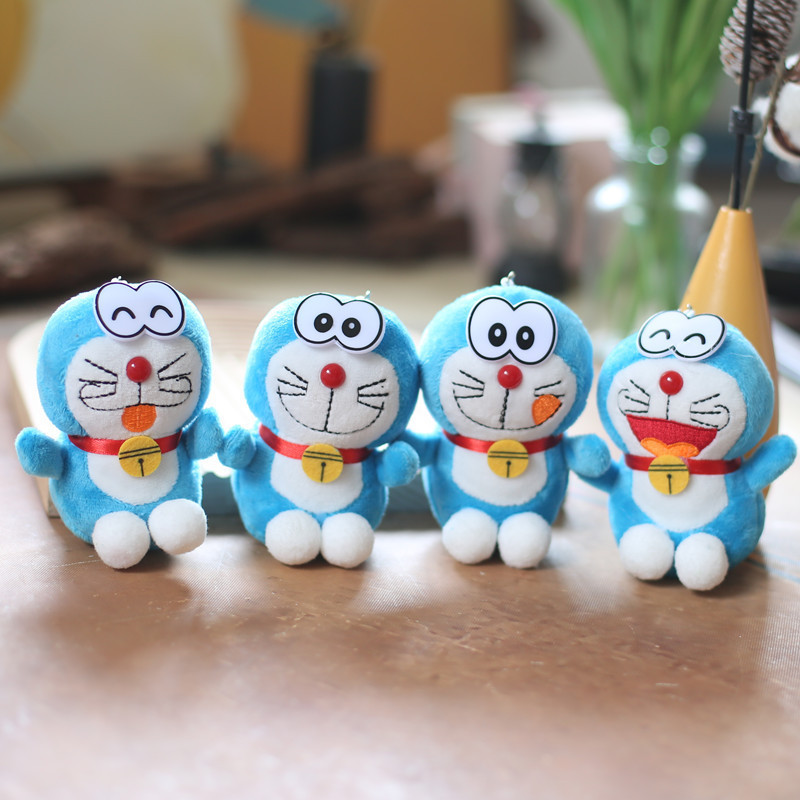 Car Key Backpack Pendant Key Chains Soft Plush 3D Doll Cute Cartoon Doraemon Key Chain Promotional Gift Custom Plushies Keychain