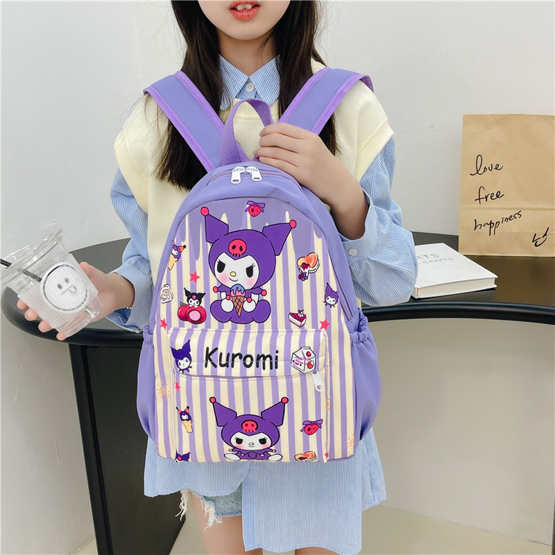 Japanese Backpacks Lovely Cartoon Kitty Kuromi Melody Cinnamoroll Pochacco Kids Backpack Anti-Lost Toys Travel Knapsack Bags