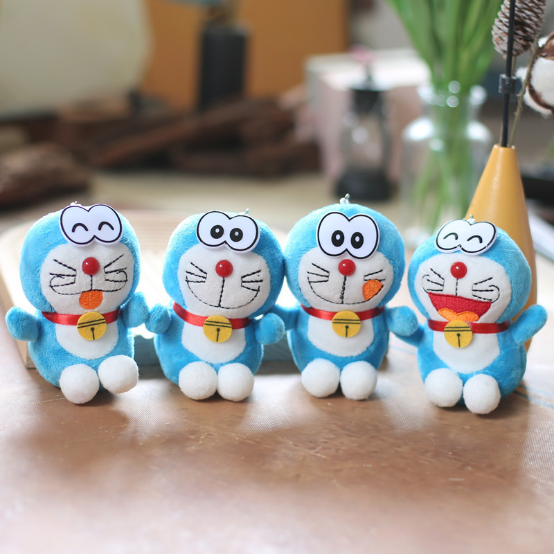 Car Key Backpack Pendant Key Chains Soft Plush 3D Doll Cute Cartoon Doraemon Key Chain Promotional Gift Custom Plushies Keychain