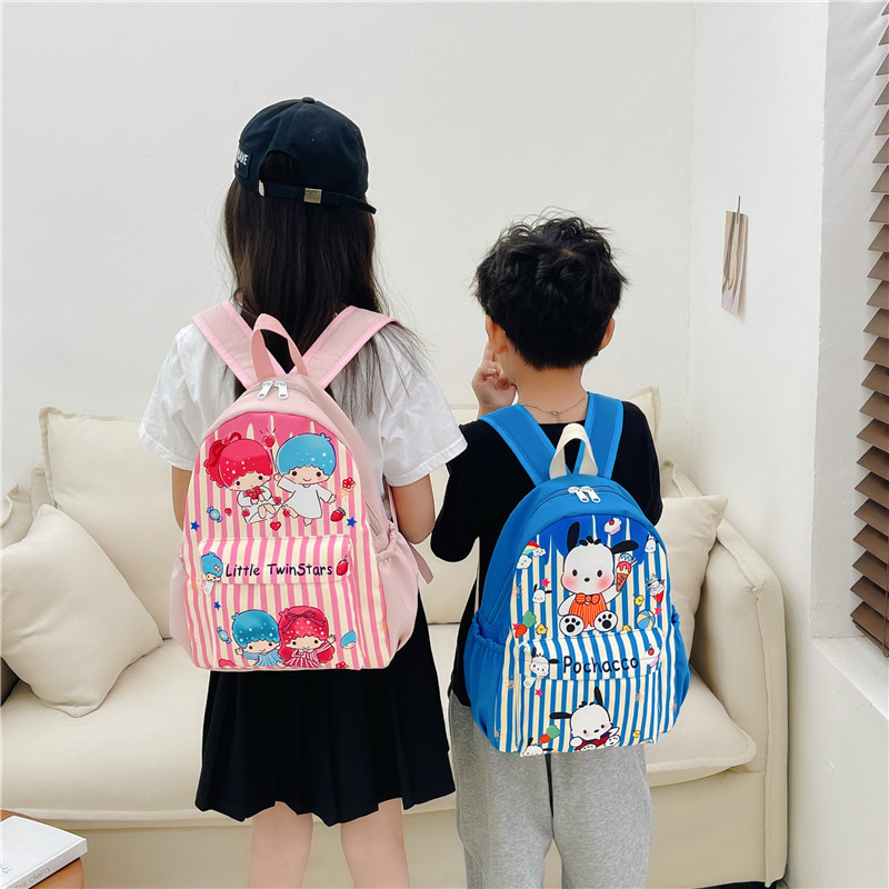 Japanese Backpacks Lovely Cartoon Kitty Kuromi Melody Cinnamoroll Pochacco Kids Backpack Anti-Lost Toys Travel Knapsack Bags