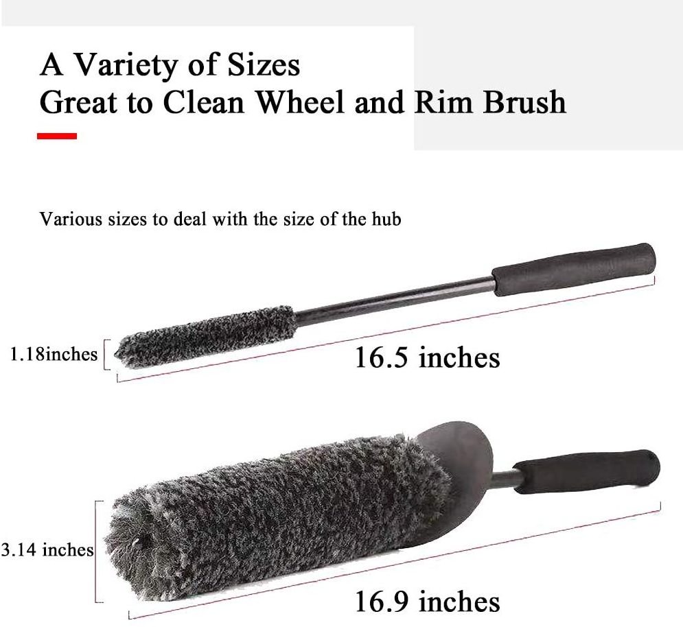 long handle microfiber car detail cleaning rim brush wheel tire car wash brush