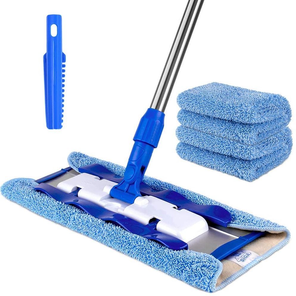 stainless steel handle mop 3 reusable mop pad 1 duster microfiber clean mop