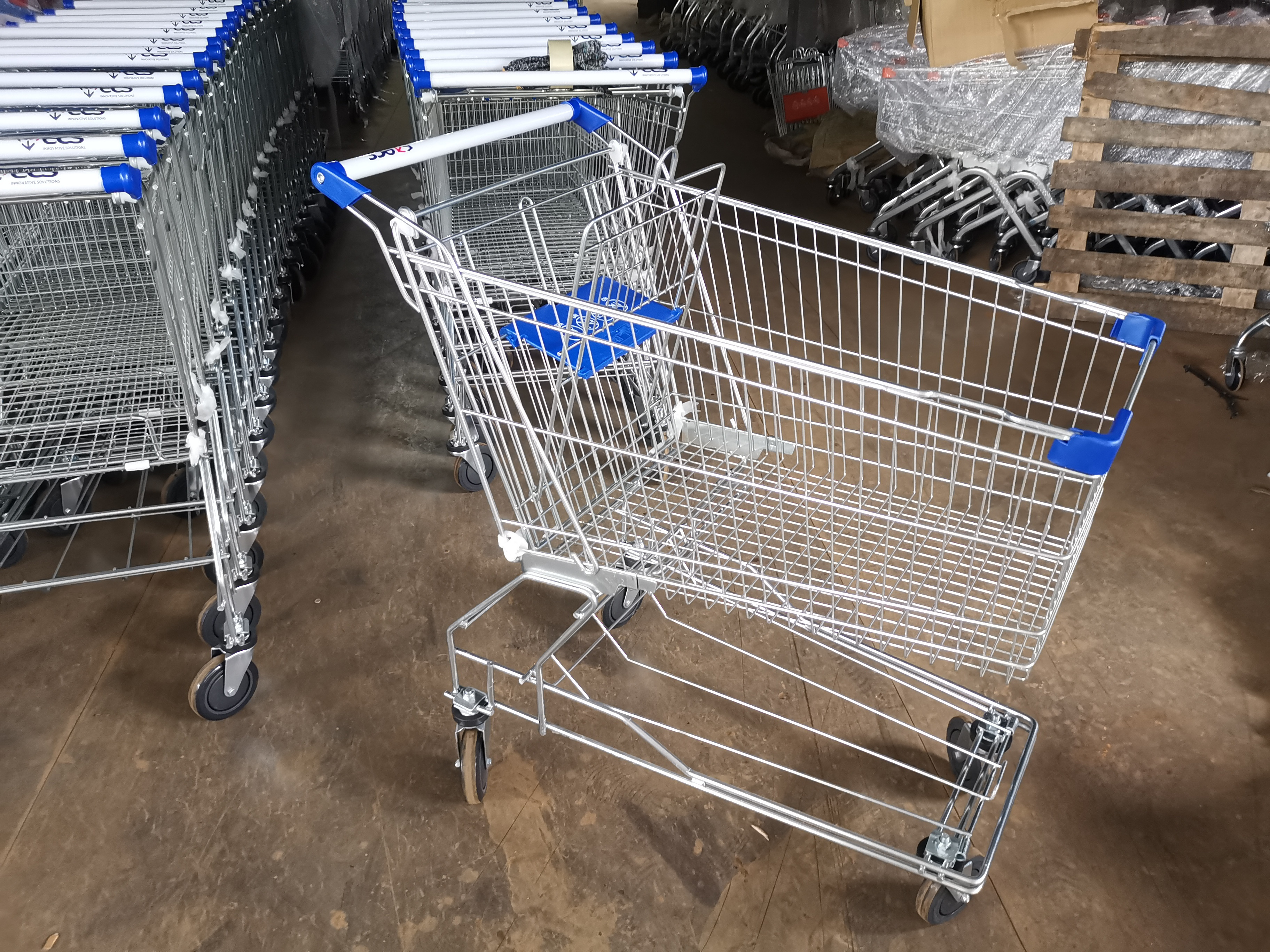 Supermarket Shopping Trolley, Convenience Store Shopping Cart, Hand Push Trolley For Shopping With 4 Wheels