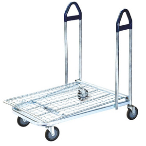 high quality cargo storage nesting supermarket material handling steel mesh trolley