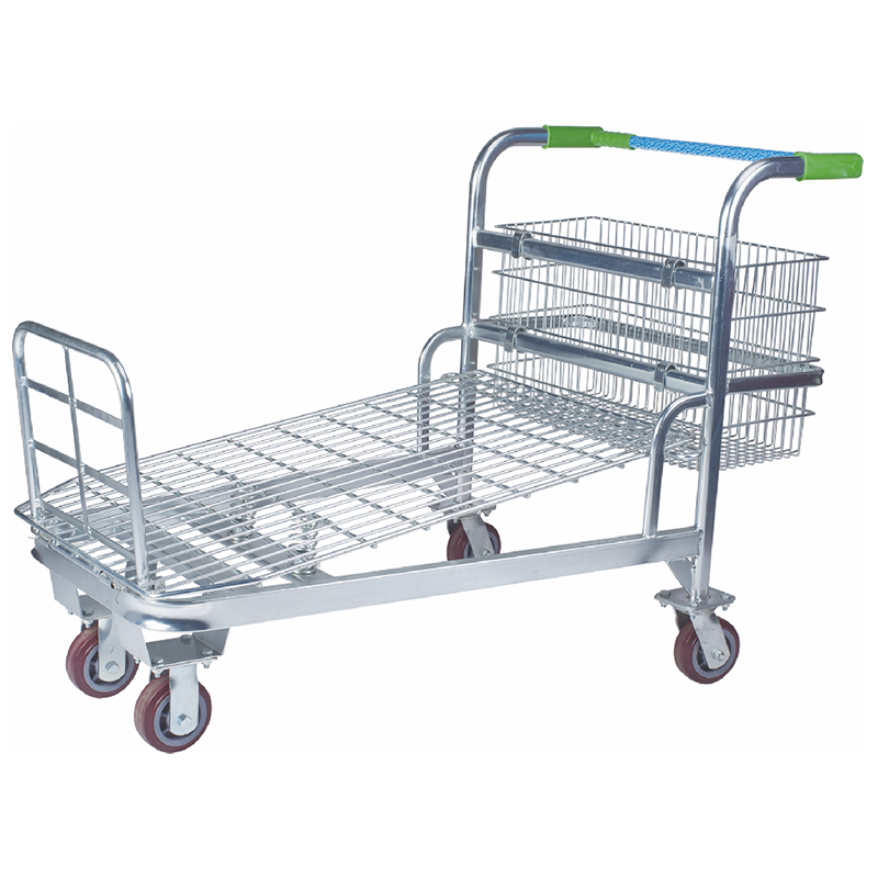 high quality cargo storage nesting supermarket material handling steel mesh trolley