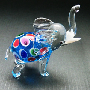 Hand blown made glass elephant glass figurine