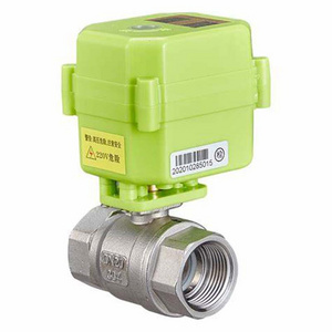 Mini Threaded Brass Electric Motor Water Valve Flow Control Micro Ball Valve