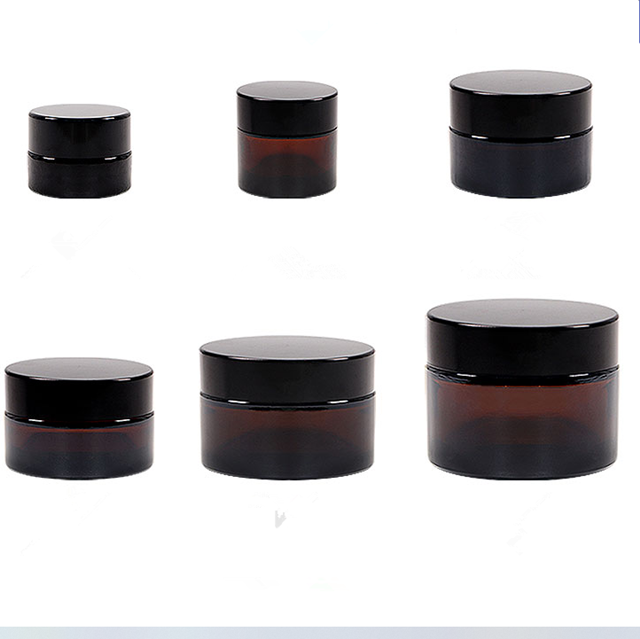 5g 10g 15g 20g 30g 50g 60g 100g 120g 240g Amber Glass Jar Cosmetics Empty Body Face Cream Glass Jar With Gold Lid