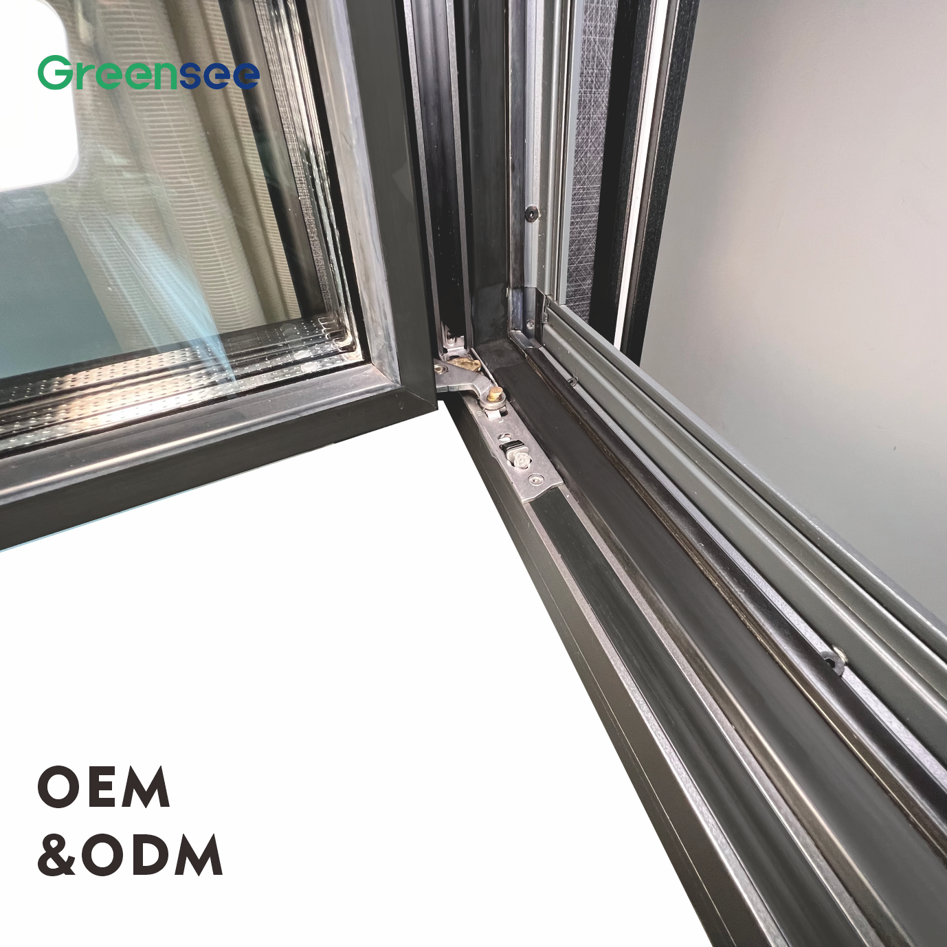 Greensee French Tilt Turns Residential Casement Window Aluminum  Fiberglass Tilt and Turn Window