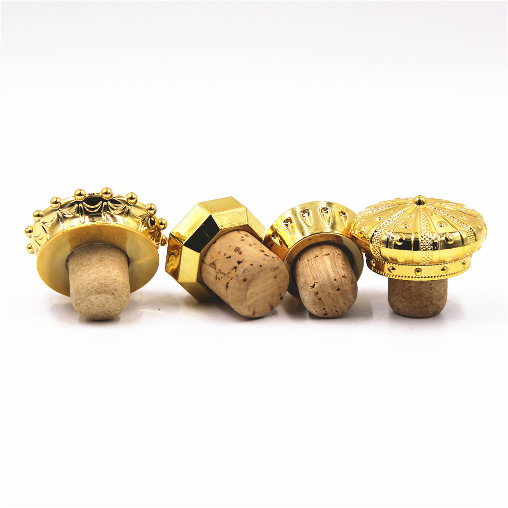 Wholesale High Quality Custom Logo Bottle Stopper Metal Cork Cap Wine Liquor Tequilia Zinc Alloy Aluminum Zamak Cork