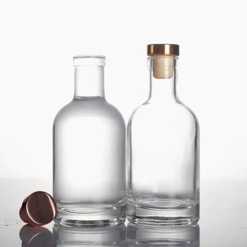 China suppliers bulk shaped small 50 ml 200 ml 250 ml glass liquor bottle for Tequila Gin Vodka Rum Mini Pocket Bottle