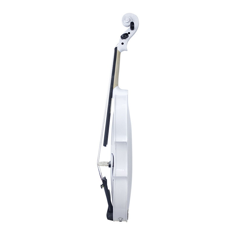 HUASHENG High Gloss White Electric Violin OEM ODM String Music Instrument Violin 4/4 for Beginner Professional