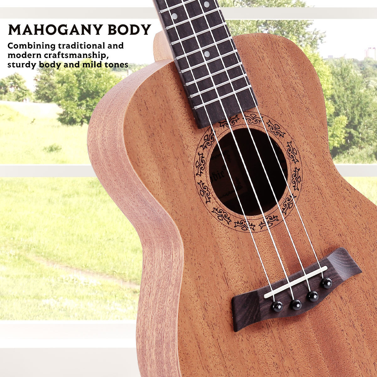 HUASHENG  Hot Selling 26 inch Tenor Ukulele Seamless Connection High Quality Mahogany Materials Children Juniors Ukulele Kits