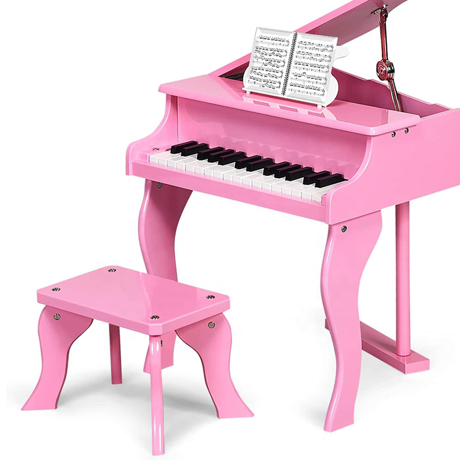 HUASHENG 2022 Educational Toy 30 Keys Wooden Toy Piano OEM ODM Musical Piano for Kids Boys Girls