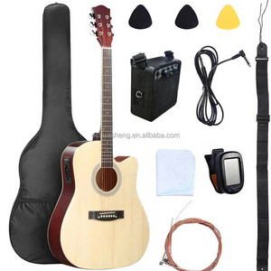 Huasheng Factory Price 41 Inch Musical Instrument Acoustic Guitar Kit With Amplifier For Player