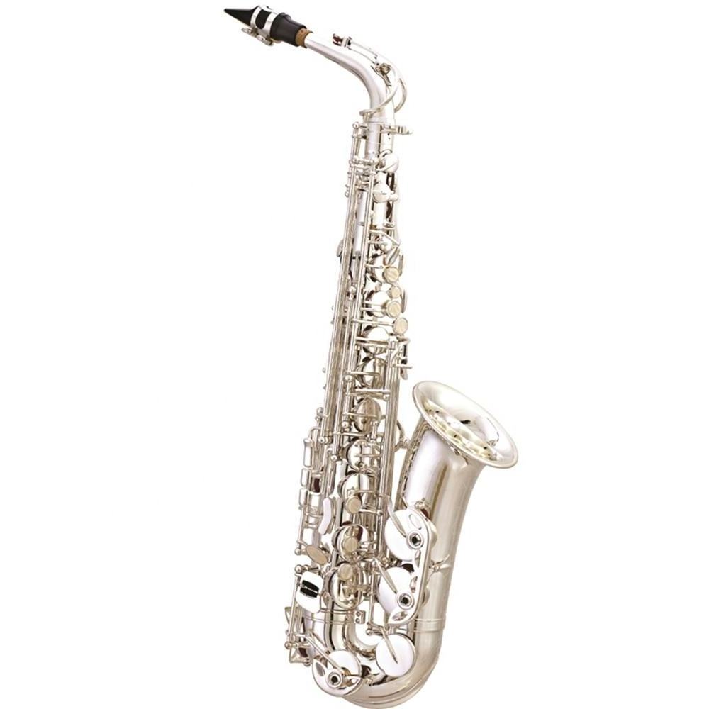 Factory Professional Eb Hand Engraving Silver Alto Electric Cheap Baritone Alt Saxophone Polster